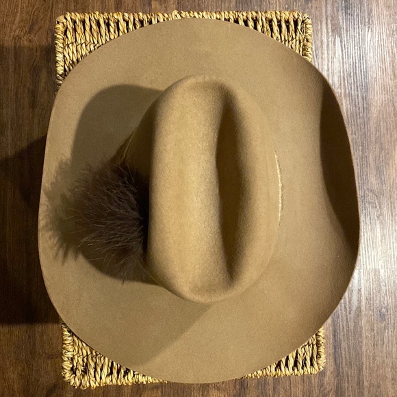 Vintage Resistol Stagecoach Fur Western Hat w/ Hand Embroidered Trim & Feathers - Picture 8 of 16